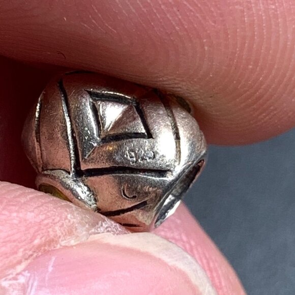 VTG Sterling Silver 925 Peridot Bezel Set Heart Double Sided Slide Charm 0.25" - Picture 4 of 8